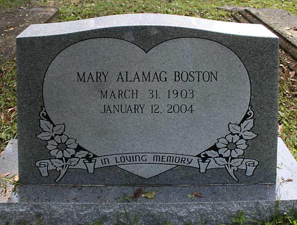 Mary Alamag Boston Gravestone Photo