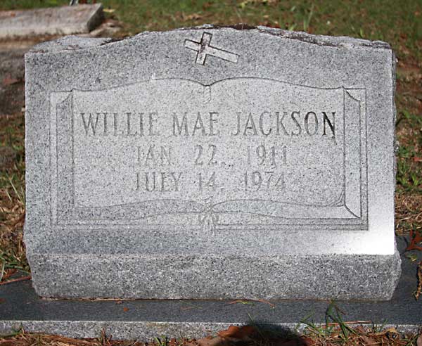 Willie Mae Jackson Gravestone Photo