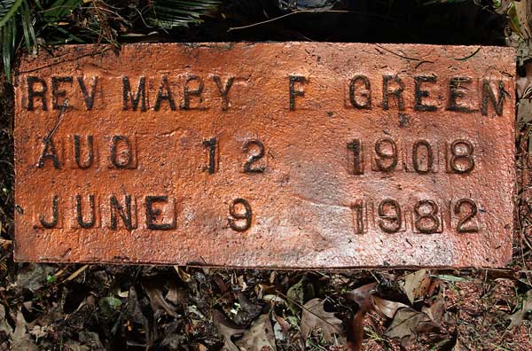 Rev Mary F. Green Gravestone Photo