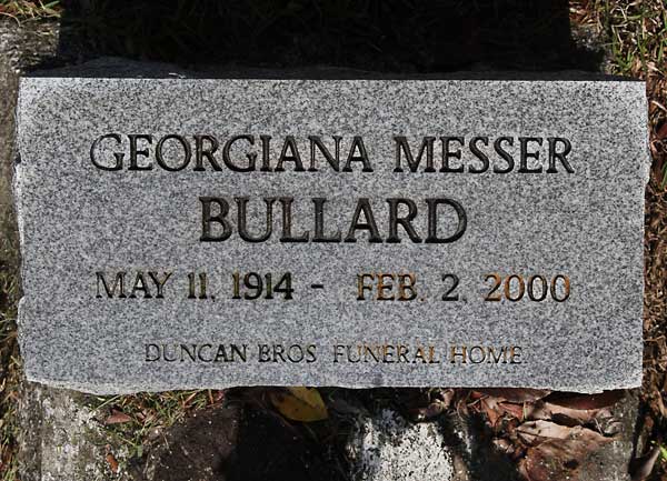 Georgiana Messer Bullard Gravestone Photo