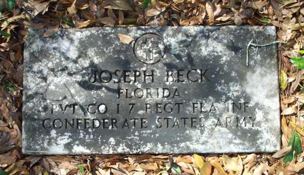 Joseph Beck Gravestone Photo