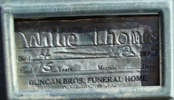 Willie Thomas Gravestone Photo