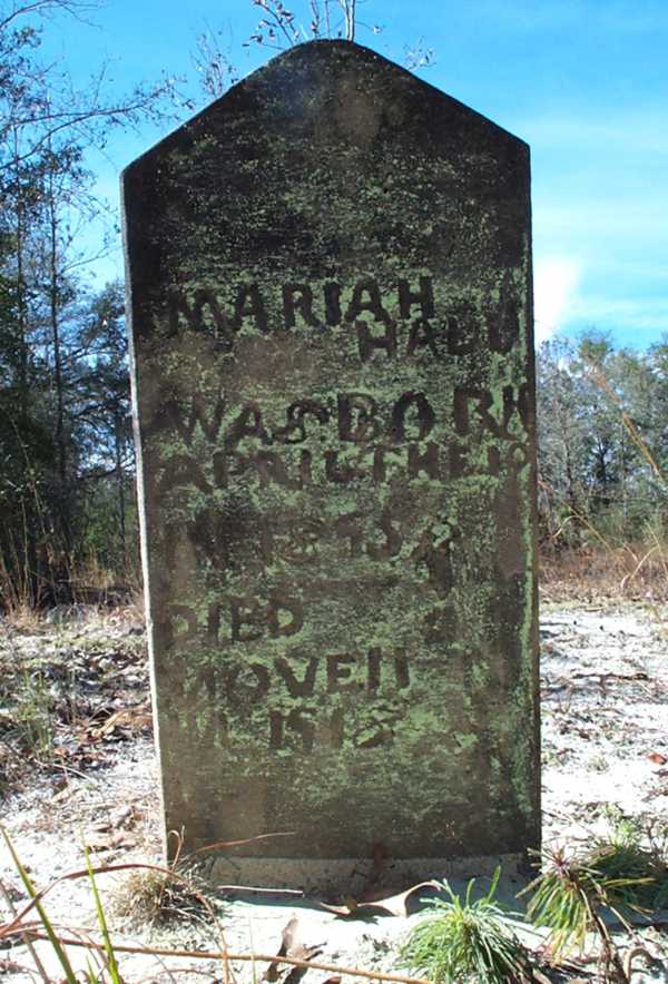 Mariah Hall Gravestone Photo