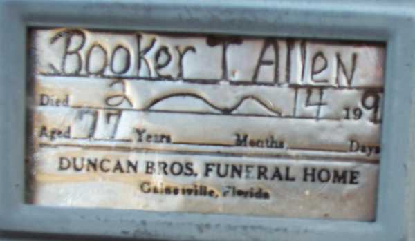 Booker T. Allen Gravestone Photo