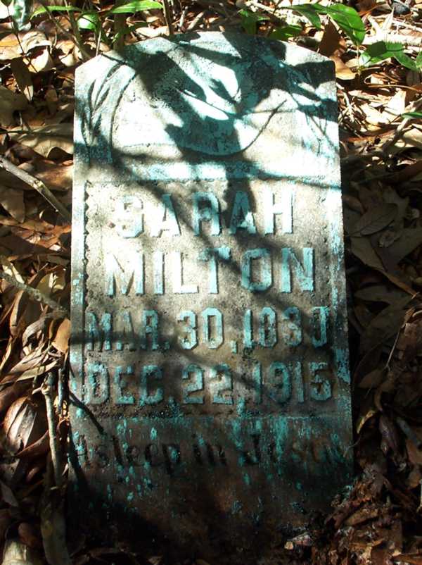 Sarah Milton Gravestone Photo