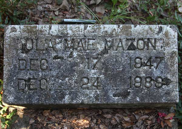 Ola Mae Mazon Gravestone Photo