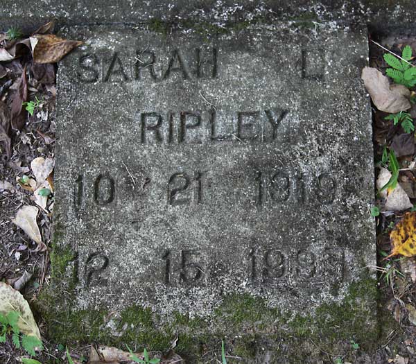 Sarah Ripley Gravestone Photo