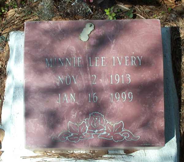 Minnie Lee Ivery Gravestone Photo