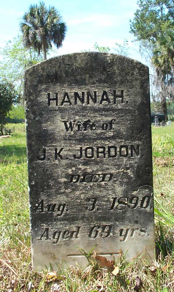 Hannah Jordon Gravestone Photo