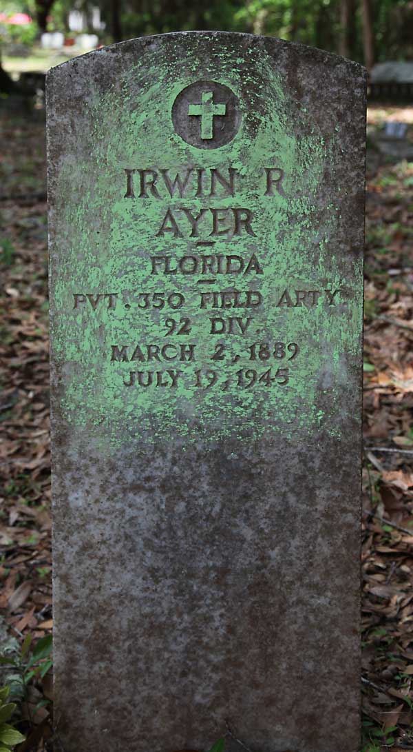 Irwin R. Ayer Gravestone Photo