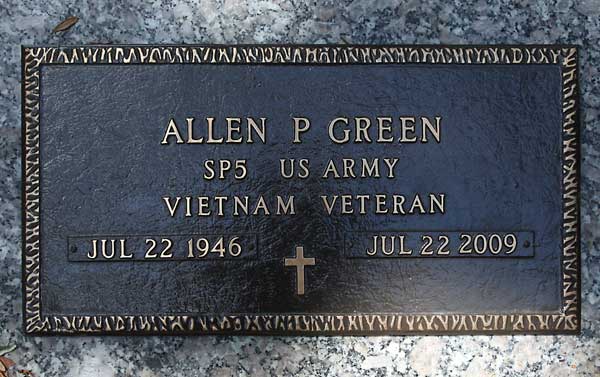 Allen P. Green Gravestone Photo