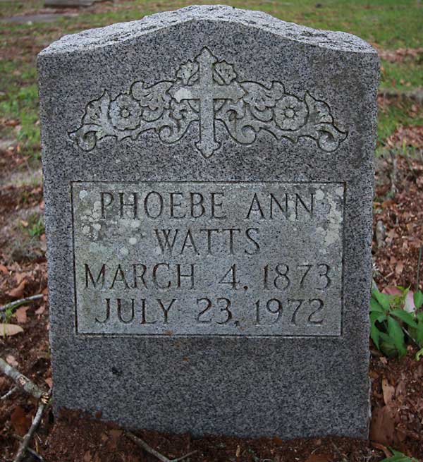 Phoebe Ann Watts Gravestone Photo