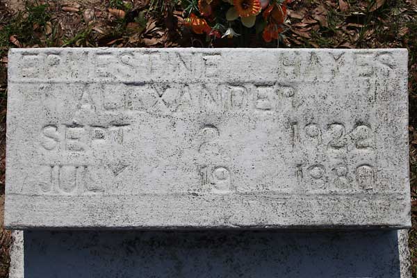 Ernestine Hayes Alexander Gravestone Photo