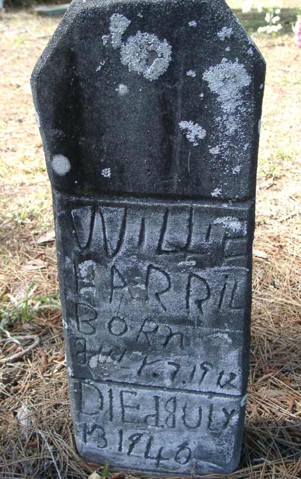 Willie Harril Gravestone Photo