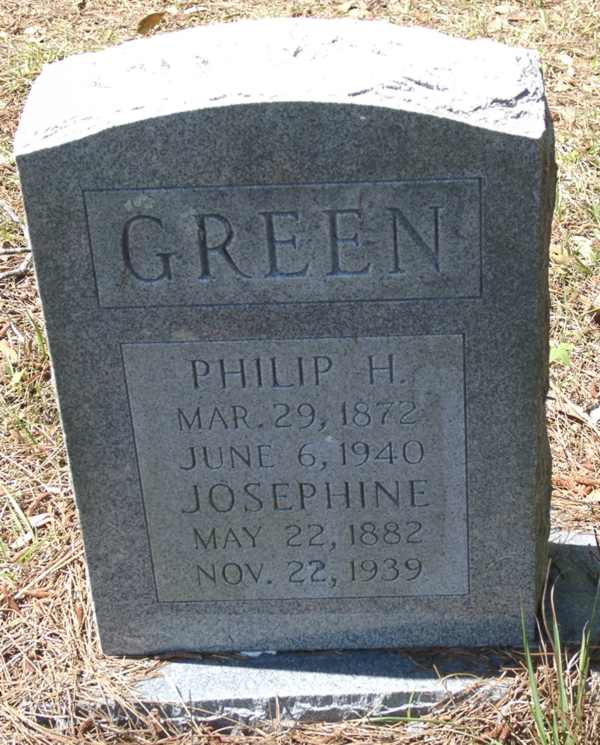 Philip H./Josephine Green Gravestone Photo