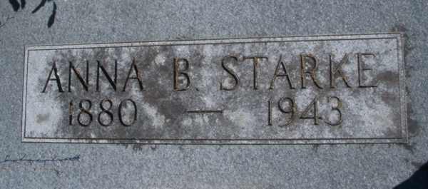 Anna B. Starke Gravestone Photo