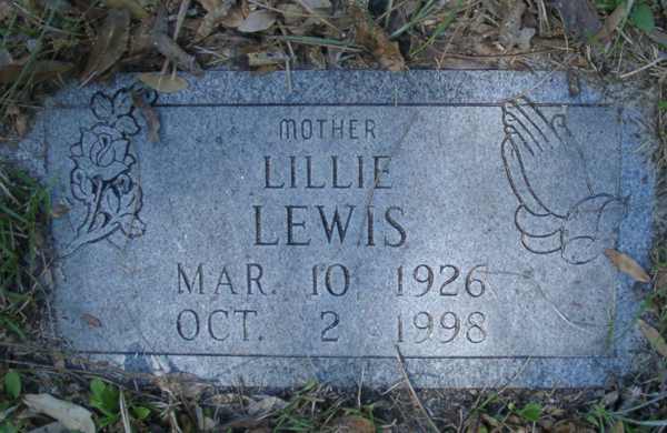 Lillie Lewis Gravestone Photo