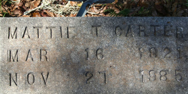 MATTIE T. CARTER Gravestone Photo