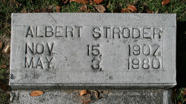 ALBERT STRODER Gravestone Photo