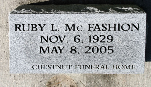 RUBY L. McFASHION Gravestone Photo