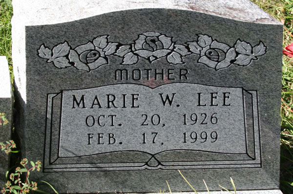 MARIE W. LEE Gravestone Photo
