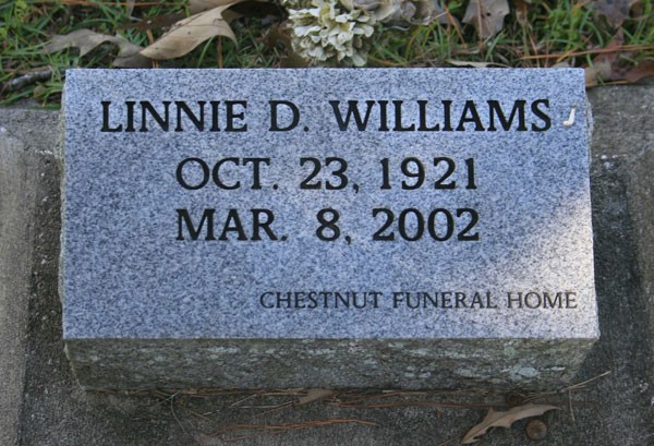 LINNIE D. WILLIAMS Gravestone Photo