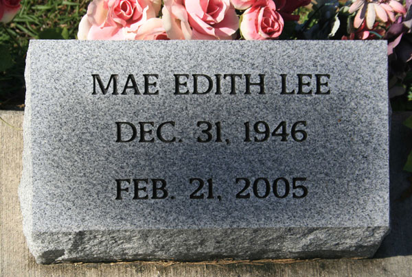 MAE EDITH LEE Gravestone Photo