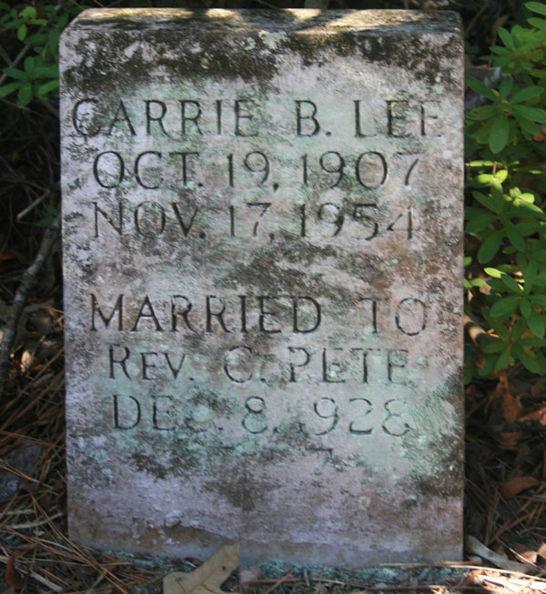CARRIE B. LEE-PETE Gravestone Photo