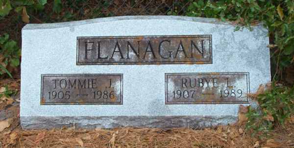 Tommie J. & Rubye L. Flanagan Gravestone Photo