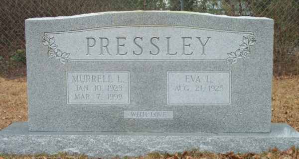 Murrell L. & Eva L. Pressley Gravestone Photo