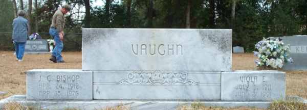 J.C. Bishop & Viola E. Vaughn Gravestone Photo