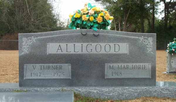 V.Turner & M. Marjorie Alligood Gravestone Photo