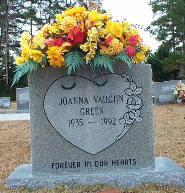 Joanna Vaughn Green Gravestone Photo