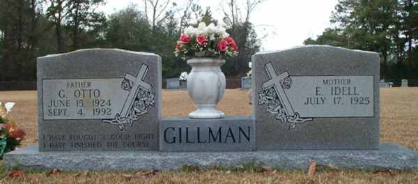 G. Otto & E. Idell Gillman Gravestone Photo