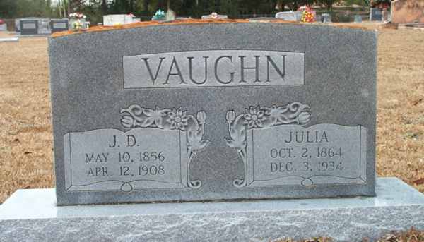 J.D. & Julia Vaughn Gravestone Photo