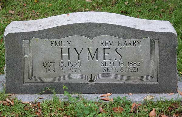 Emily & Rev. Harry Hymes Gravestone Photo