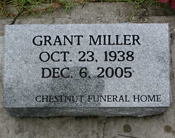 Grant Miller Gravestone Photo