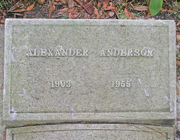 Alexander Anderson Gravestone Photo