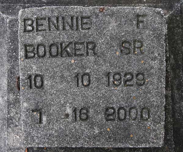 Bennie F. Booker Gravestone Photo