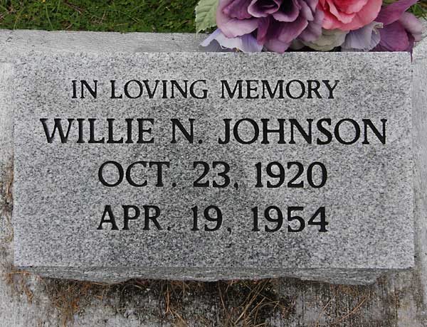 Willie N. Johnson Gravestone Photo