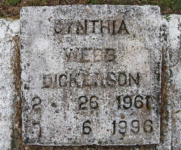 Cynthia Webb Dickerson Gravestone Photo