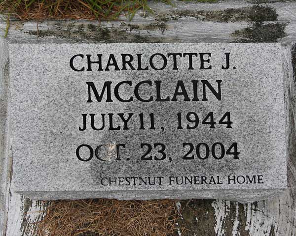 Charlotte J. McClain Gravestone Photo