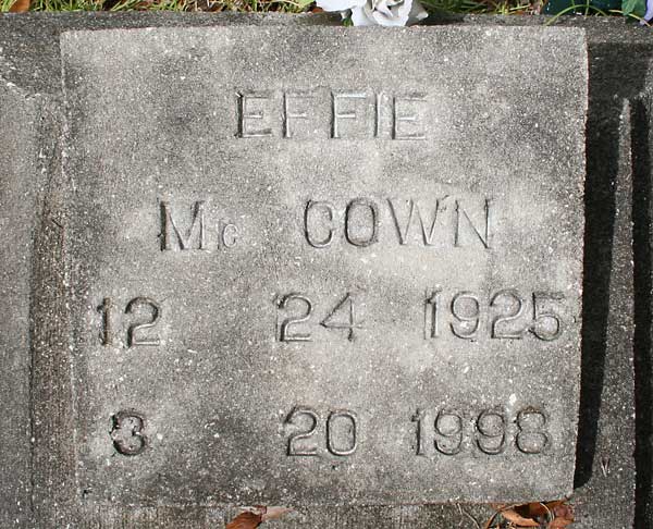 Effie McCown Gravestone Photo