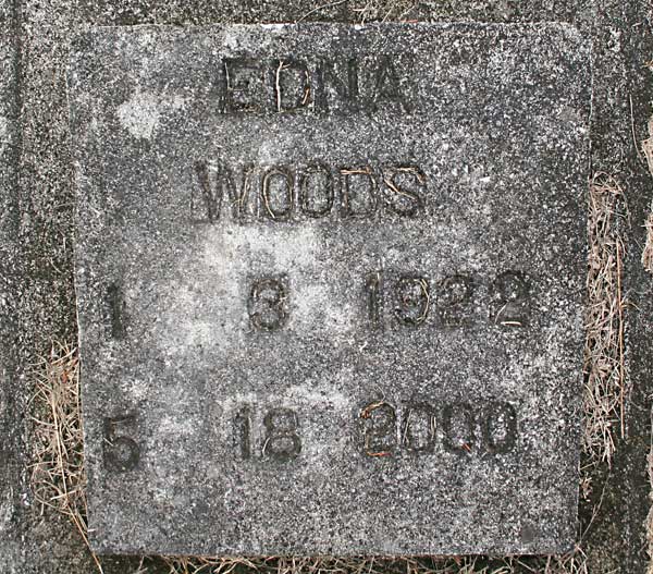 Edna Woods Gravestone Photo