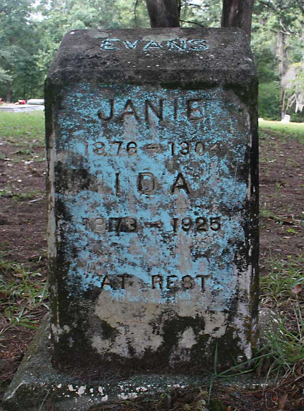 Janie & Ida Evans Gravestone Photo