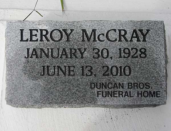 Leroy McCray Gravestone Photo