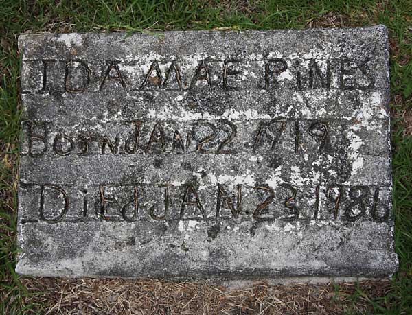 Ida Mae Pines Gravestone Photo