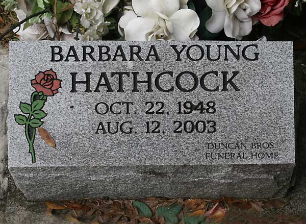 Barbara Young Hathcock Gravestone Photo
