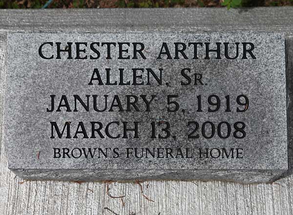 Chester Arthur Allen Gravestone Photo