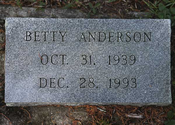 Bety Anderson Gravestone Photo